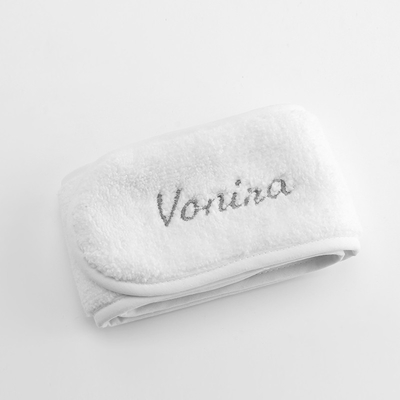 White Elastic Ajunstable Terry Cloth Spa Headband Stretch Towel Washable Facial Band Makeup Headband For Women