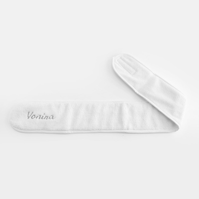 White Elastic Ajunstable Terry Cloth Spa Headband Stretch Towel Washable Facial Band Makeup Headband For Women