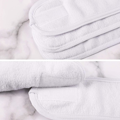 White Elastic Terry Cloth Spa Headband Washable Facial Band Makeup Wrap Headbands Fits All Head Sizes