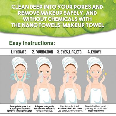 Custom Absorb Deeply Cleaning Fast Drying Face Cleansing Towel Microfiber Makeup Remover Pads