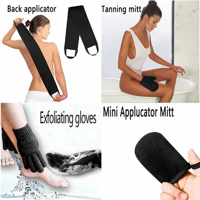 Self Tanning Mitt Applicator Kit with Self Tanning Glove, Face Tanning Mitt, Self Tan Back Applicator, Exfoliating Glove