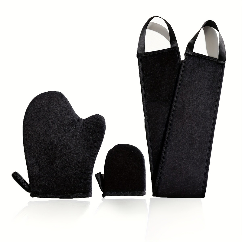 Self Tanning Mitt Applicator Kit with Self Tanning Glove, Face Tanning Mitt, Self Tan Back Applicator, Exfoliating Glove
